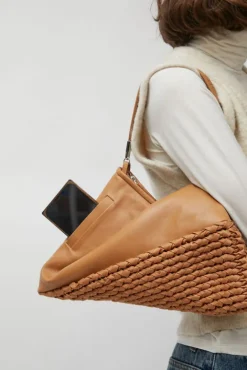 No.6 Store Knit Twisterette Bag in Natural Brown