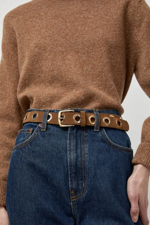 No.6 Store La Grande Keller Velours Belt in Tobacco