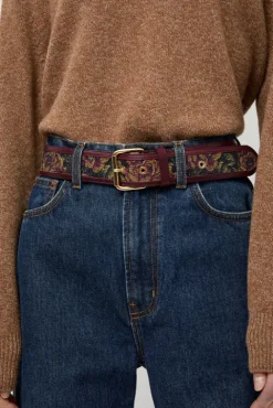 No.6 Store La Hydra Chic Belt in Kanin and Bordeaux
