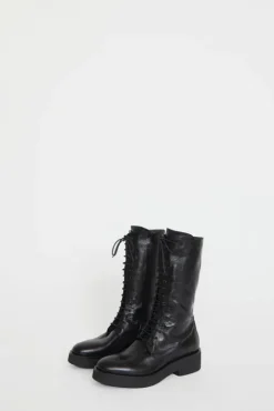No.6 Store Lace Up Crepe Sole Boot in Nero