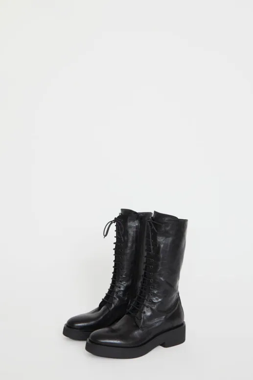 No.6 Store Lace Up Crepe Sole Boot in Nero