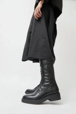 No.6 Store Lace Up Crepe Sole Boot in Nero