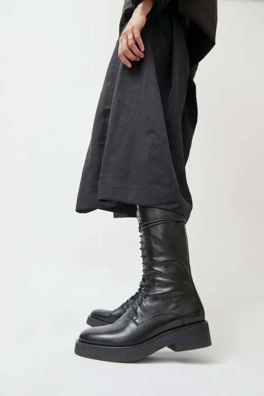 No.6 Store Lace Up Crepe Sole Boot in Nero