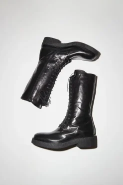 No.6 Store Lace Up Crepe Sole Boot in Nero
