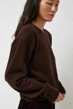 No.6 Store Lambswool Two Holes Solid Pullover in Brown