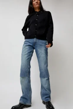 No.6 Store Layered Denim Jeans in Washed Blue