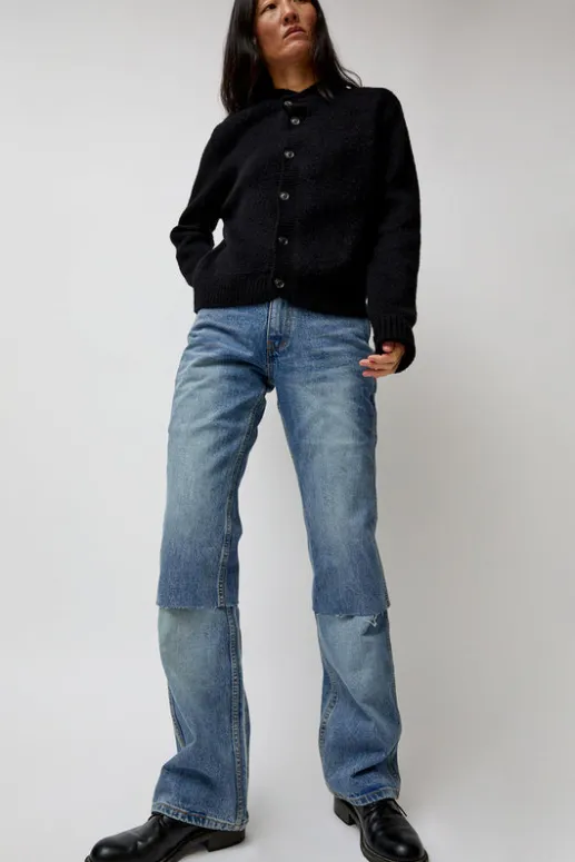 No.6 Store Layered Denim Jeans in Washed Blue