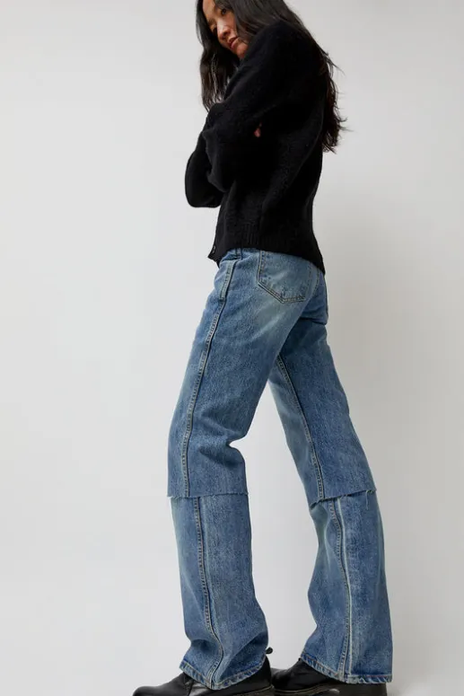No.6 Store Layered Denim Jeans in Washed Blue