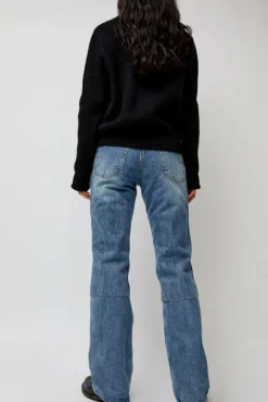 No.6 Store Layered Denim Jeans in Washed Blue