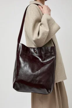 No.6 Store Le Enzo Crispy Bag in Bordeaux and Crispy Cerise Noire