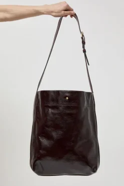 No.6 Store Le Enzo Crispy Bag in Bordeaux and Crispy Cerise Noire