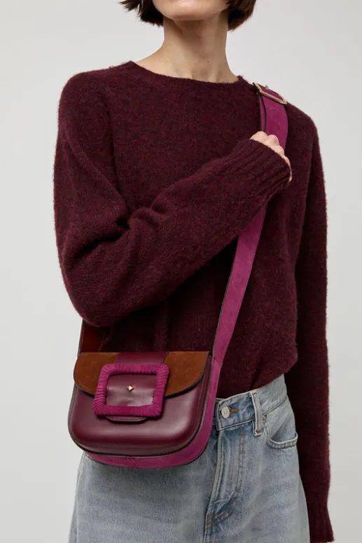 No.6 Store Le June Bi-Mat Bag in Bordeaux and Choco Camp and Cardinal