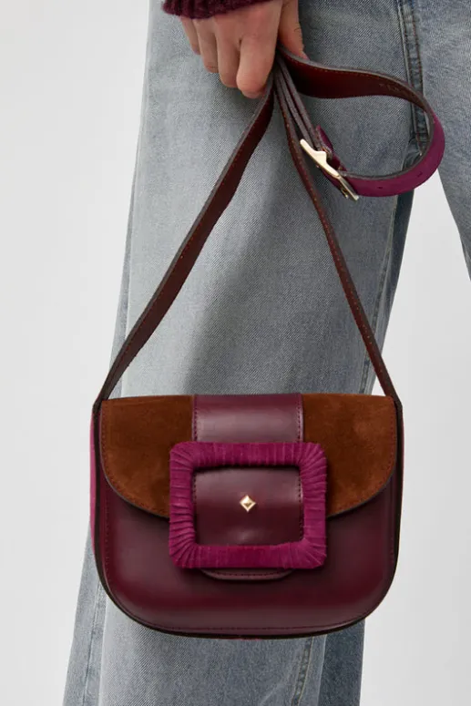 No.6 Store Le June Bi-Mat Bag in Bordeaux and Choco Camp and Cardinal