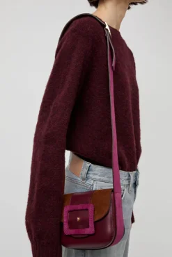 No.6 Store Le June Bi-Mat Bag in Bordeaux and Choco Camp and Cardinal