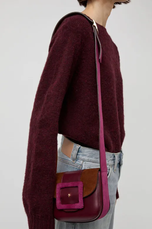 No.6 Store Le June Bi-Mat Bag in Bordeaux and Choco Camp and Cardinal