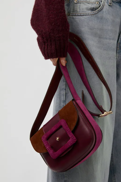 No.6 Store Le June Bi-Mat Bag in Bordeaux and Choco Camp and Cardinal