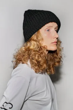 No.6 Store Lennon Fold Up Beanie in Black