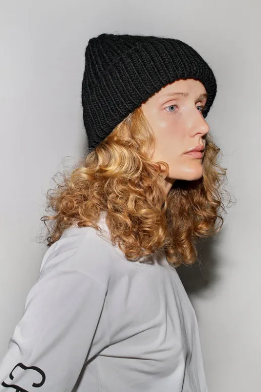 No.6 Store Lennon Fold Up Beanie in Black