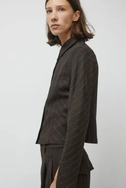 No.6 Store Linn Shirt in Brown Stripe