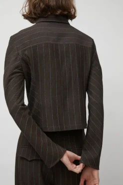 No.6 Store Linn Shirt in Brown Stripe