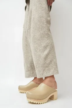 No.6 Store Liza Clog on Mid Tread in Clay with Bone Shearling