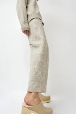 No.6 Store Liza Clog on Mid Tread in Clay with Bone Shearling