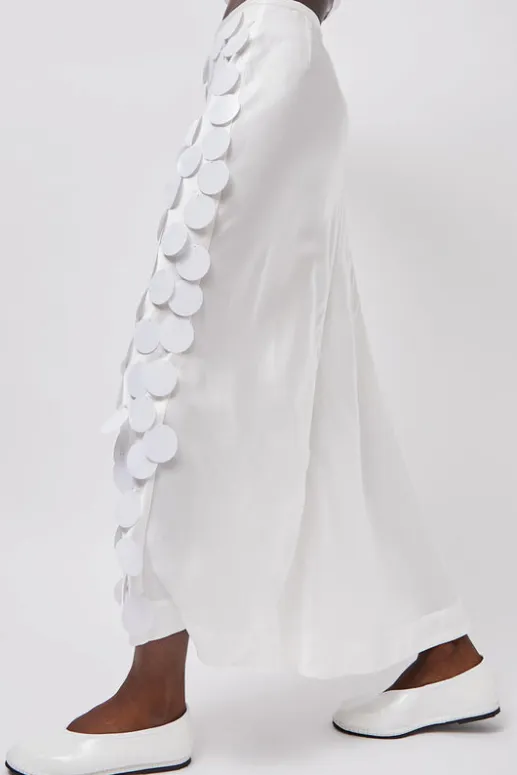 No.6 Store Long Sequin Skirt in White