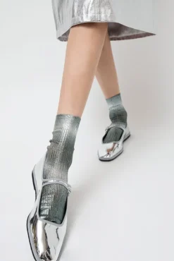 No.6 Store Luce Laminated Socks in Grey