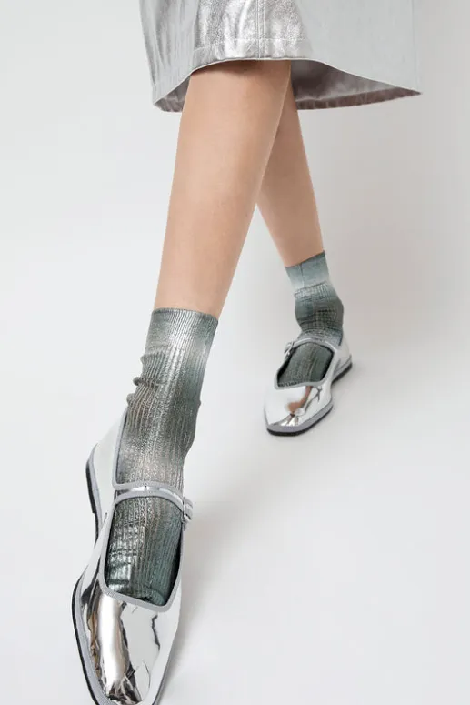 No.6 Store Luce Laminated Socks in Grey