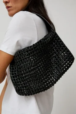 No.6 Store Macrame Mesh Bag in Black