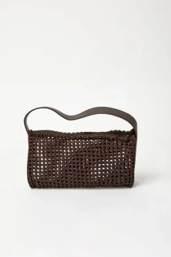 No.6 Store Macrame Mesh Bag in Chocolate