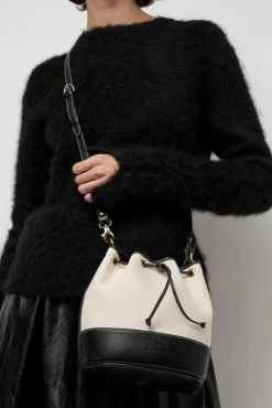 No.6 Store Marini Bucket Bag in Natural and Black