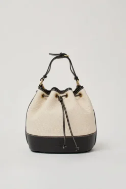 No.6 Store Marini Bucket Bag in Natural and Black