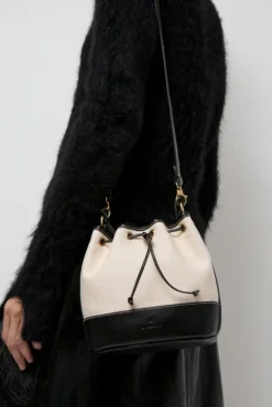 No.6 Store Marini Bucket Bag in Natural and Black