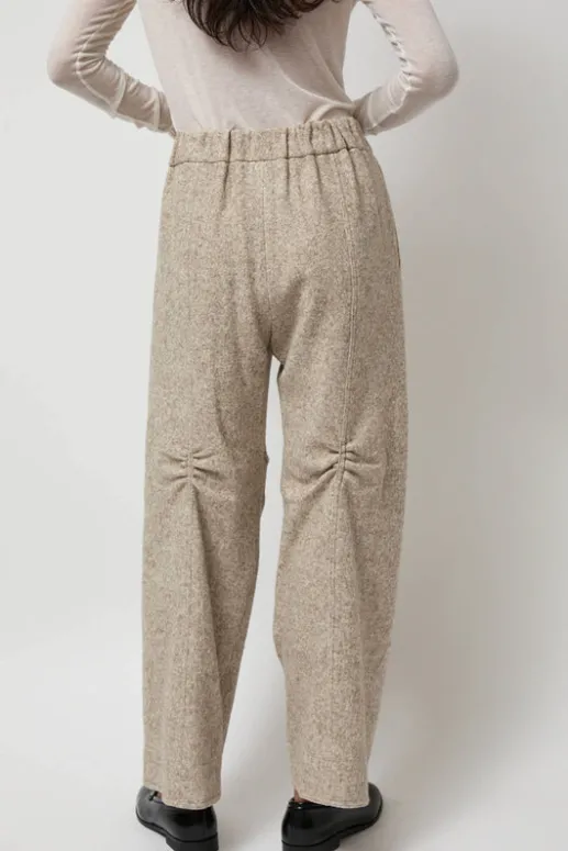 No.6 Store Melange Wool Blend Curve Pants in Ivory
