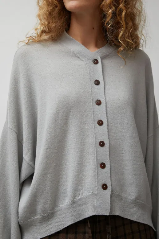 No.6 Store Merino Wool Cardigan in Pearl Grey