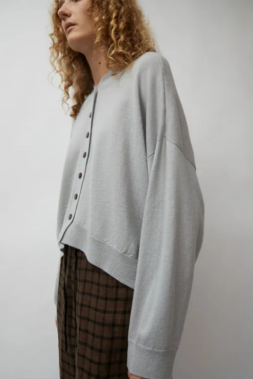 No.6 Store Merino Wool Cardigan in Pearl Grey