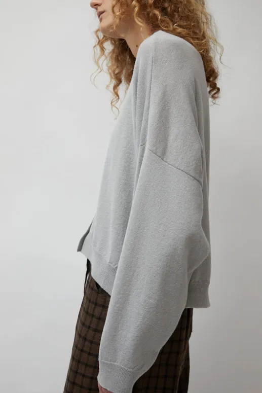 No.6 Store Merino Wool Cardigan in Pearl Grey