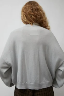 No.6 Store Merino Wool Cardigan in Pearl Grey