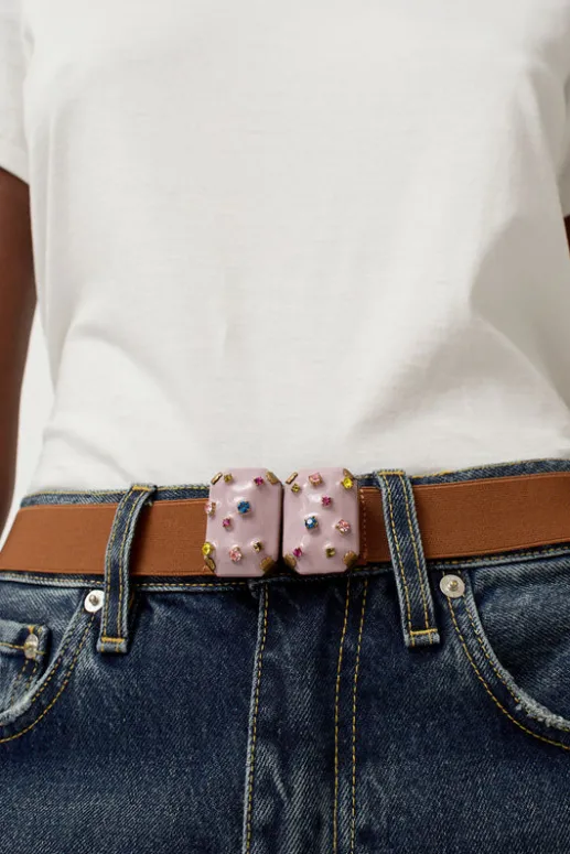 No.6 Store Micro Crystals Belt in Lilac