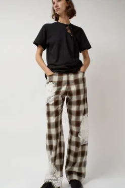 No.6 Store Mikaela Jean in Light Brown Plaid