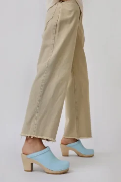 No.6 Store Old School Clog on High Heel in Light Blue