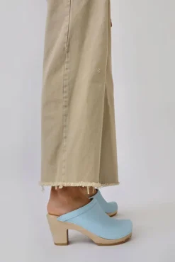 No.6 Store Old School Clog on High Heel in Light Blue