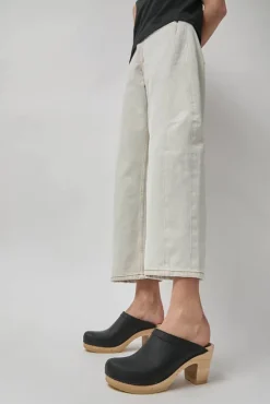 No.6 Store Old School Clog on High Heel in Black