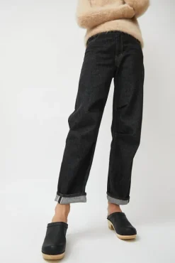 No.6 Store Old School Clog on Mid Heel in Black