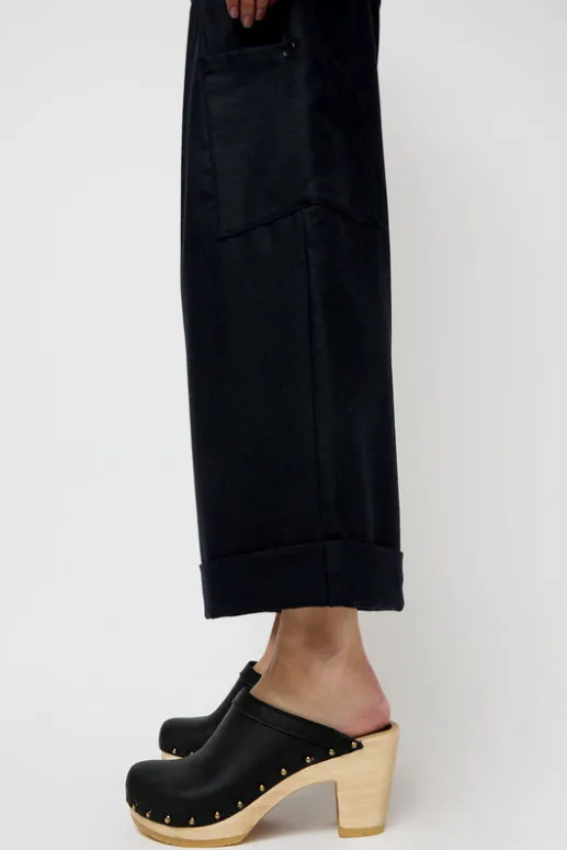 No.6 Store Old School Studded Clog on High Heel in Black