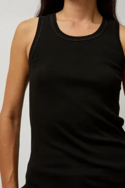 No.6 Store Organic Cotton Soft Rib Singlet in Black