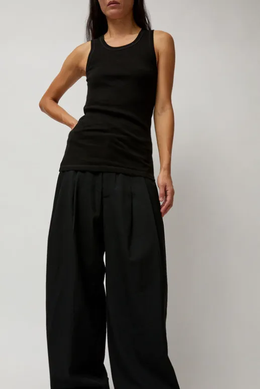 No.6 Store Organic Cotton Soft Rib Singlet in Black