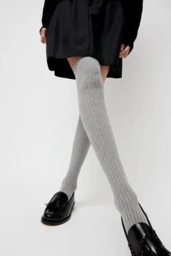 No.6 Store Overknee Socks in Grey Melange