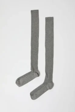 No.6 Store Overknee Socks in Grey Melange